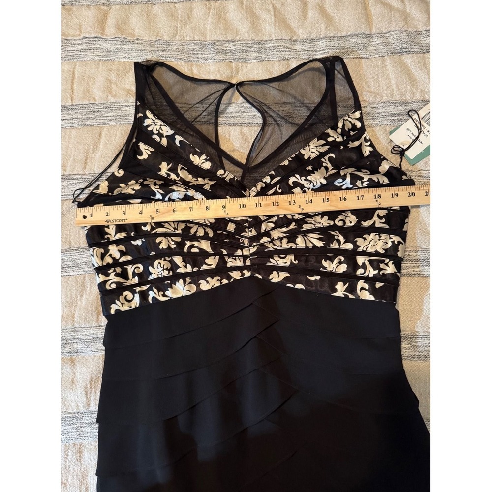 NEW Scarlett Nite Womens Black Gold Damask Tiered Party Cocktail Dress Size 16 - Picture 8 of 8